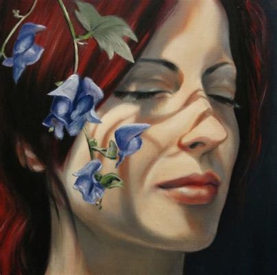  Retrato de una Dama con Flores: Un Sueño Floral en la Era Tran